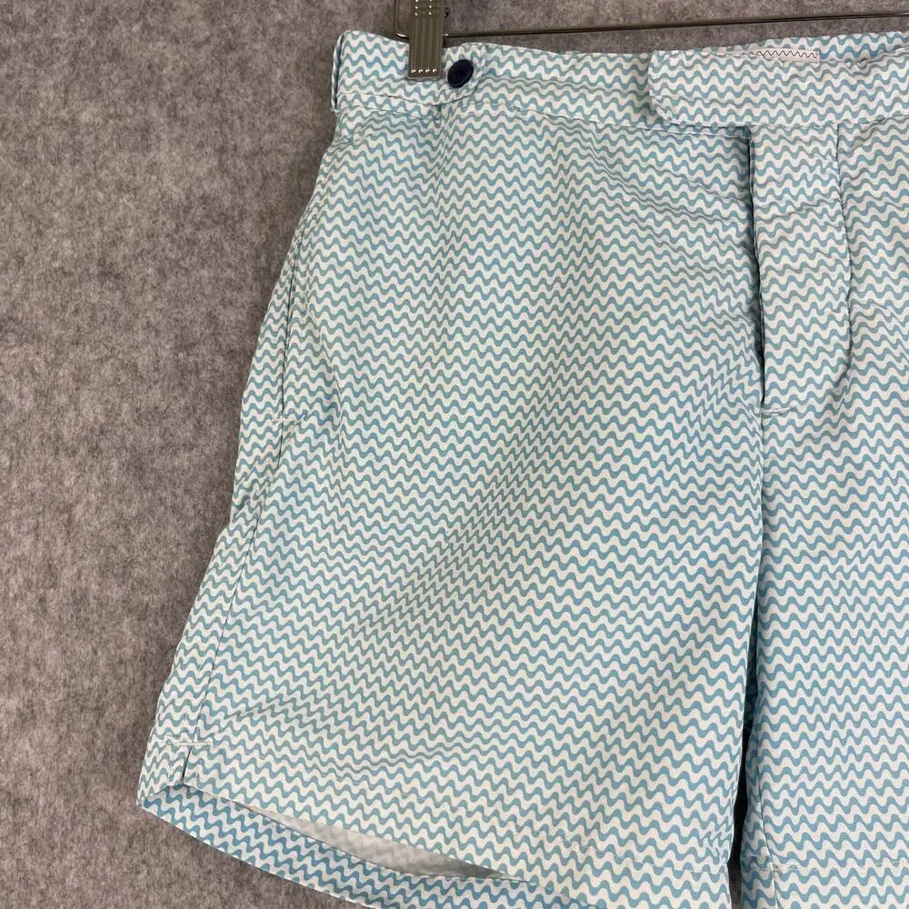 Frescobol‎ Carioca Mens Swim Trunks Blue Wavy Print Shorts Size 32